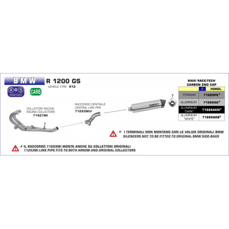 71293MI-31369 - Low fitting for original manifolds BMW R 1200 GS 2004-2005 71293MI -
