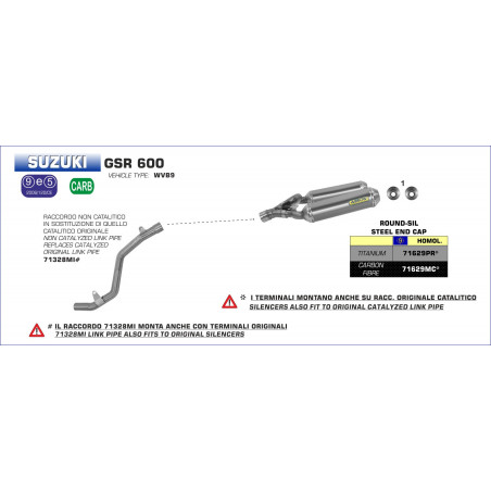 71328MI-31385 - Liaison non catalytique centrale Suzuki GSR 600 2006-2011 71328MI -