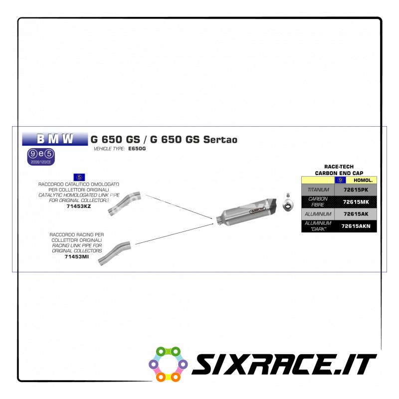 71453MI-31554 Raccordo per collettori originali BMW G 650 GS 2011-2016 71453MI 8019799052086 ARROW