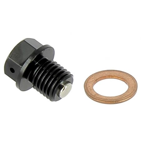 AV3446N Tappo drenaggio olio con inserto magnetico KTM 250 Freeride F 2018-2020 Nero M12 x 12 -