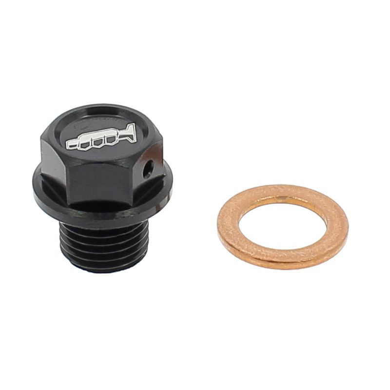 Tappo drenaggio olio con inserto magnetico SUZUKI RM 125 2001-2012 Nero M12 x 10 - Passo 1,25