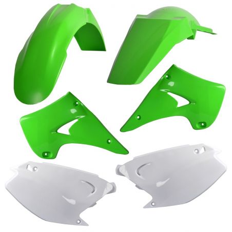 CM91249 Kit plastiche replica KAWASAKI KX 125 2003-2008 Verde 05/Bianco  CEMOTO