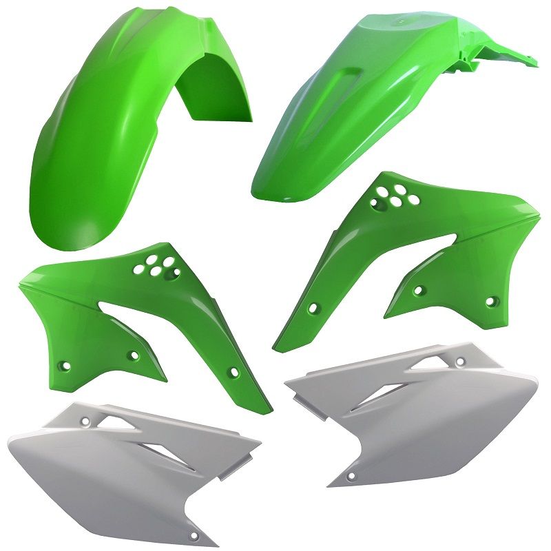 CM91258 Kit plastiche replica KAWASAKI KX 450 F 2006-2008 Verde 05/Bianco  CEMOTO