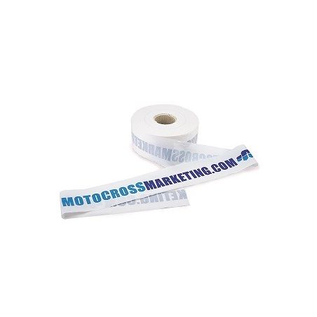 FET001 Fettucce segnapista Rotolo da 450 m circa - Altezza 10 cm - logo MOTOCROSS MARKETING  