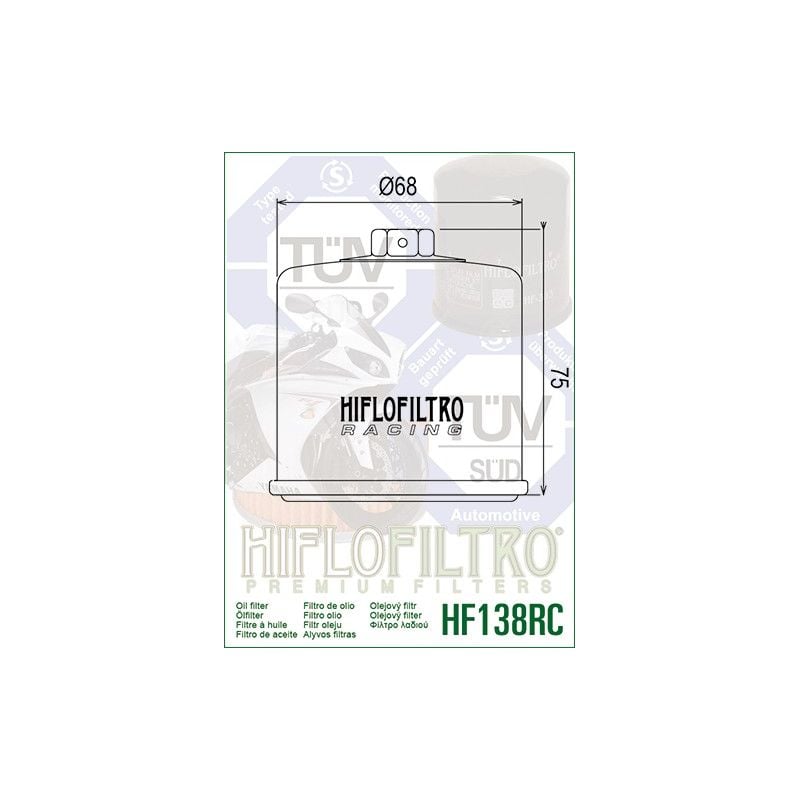 HF138RC Filtri olio HIFLO RACING SUZUKI DL 1050 V-Strom 2020-2021  HIFLO