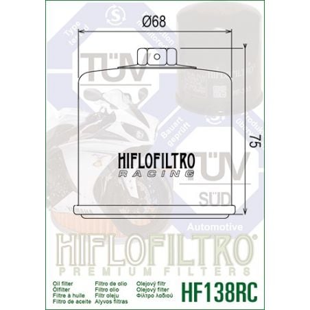 Filtri olio HIFLO RACING SUZUKI GSX-S 1000 2015-2022