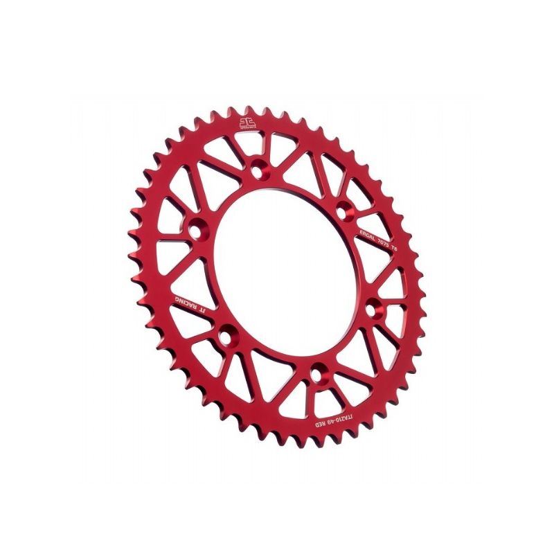 JTA210.49R Corone in ergal JT - RACELITE HONDA XR 400 R 1996-2004 Rosso 49 denti - Colore Rosso  JT