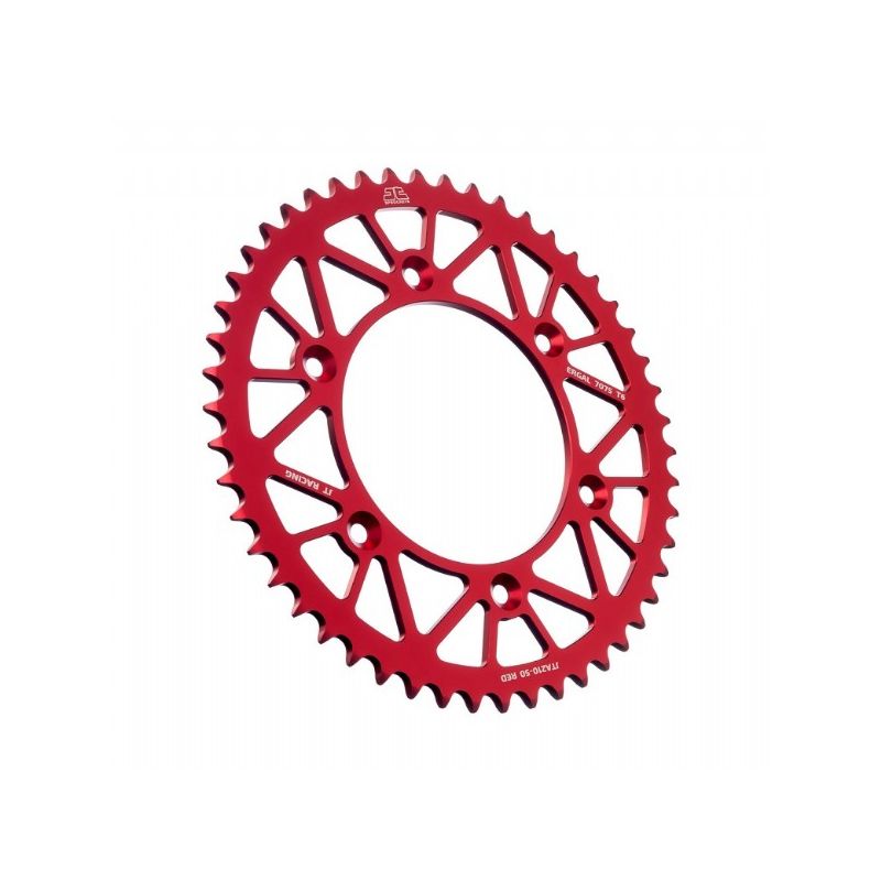 Corone in ergal JT - RACELITE HONDA CR 125 1984-2007 Rosso 50 denti - Colore Rosso