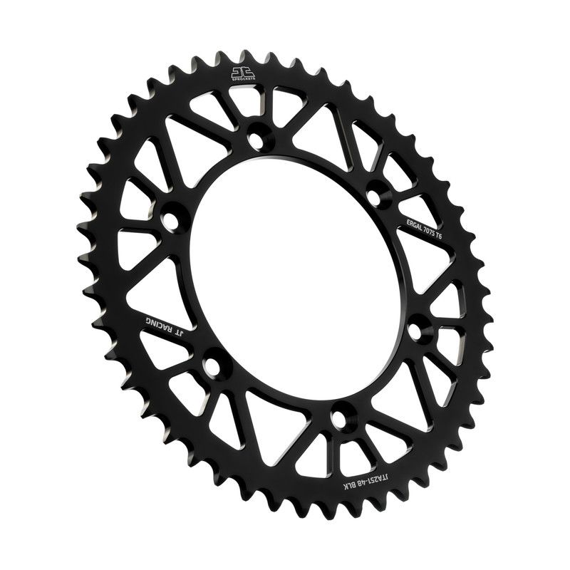 Corone in ergal JT - RACELITE YAMAHA YZ 250 1999-2022 Nero 48 denti - Colore Nero