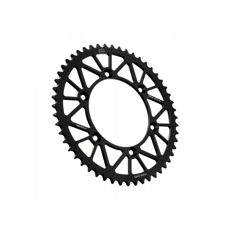 Corone in ergal JT - RACELITE YAMAHA WR 450 F 2003-2022 Nero 52 denti - Colore Nero