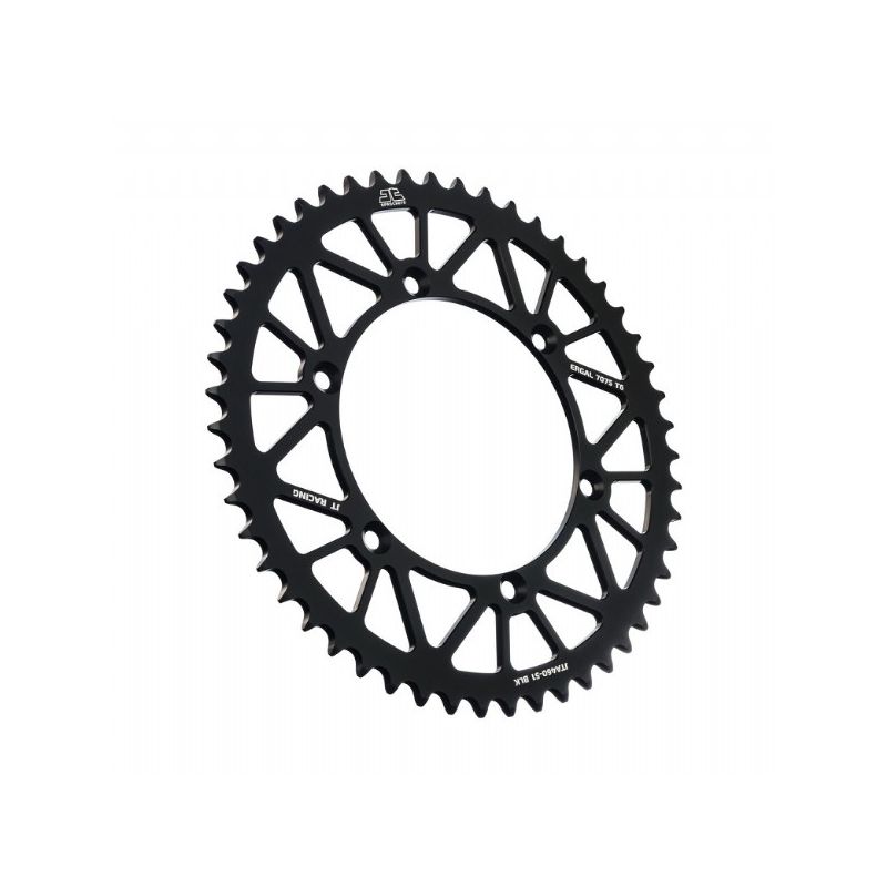 Corone in ergal JT - RACELITE KAWASAKI KX 500 1983-2004 Nero 51 denti - Colore Nero