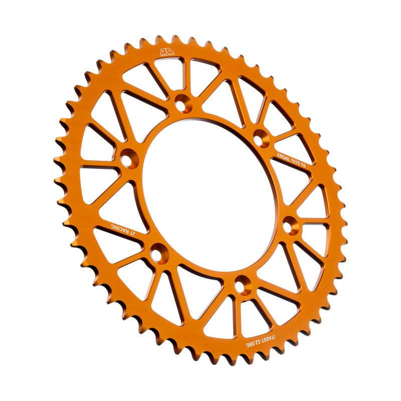 Corone in ergal JT - RACELITE KTM 250 SX F 2006-2023 Arancione 52 denti - Colore Arancione