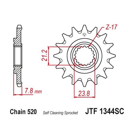 Pignoni in acciaio JT HONDA CRF 250 R 2018-2021 Passo 520 - 13 denti