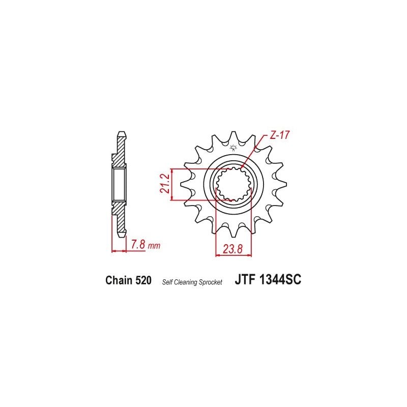 Pignoni in acciaio JT HONDA CRF 250 RX 2019-2021 Passo 520 - 13 denti