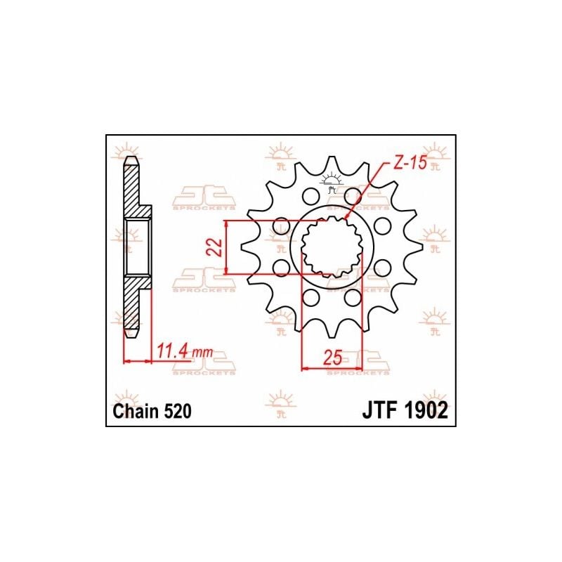 Pignoni in acciaio JT KTM 690 2007-2022 Passo 520 - 14 denti