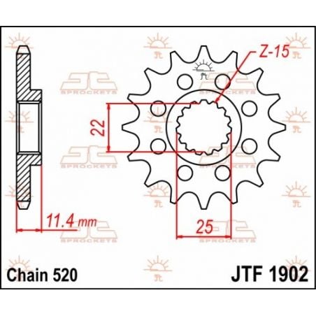 Pignoni in acciaio JT KTM 690 Enduro R 2008-2022 Passo 520 - 14 denti