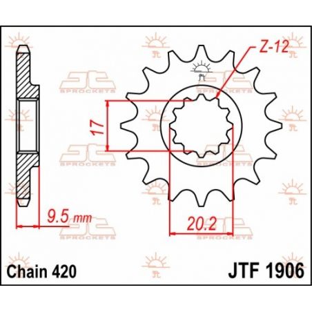 Pignoni in acciaio JT GAS GAS MC 65 2021-2023 Passo 420 - 14 denti