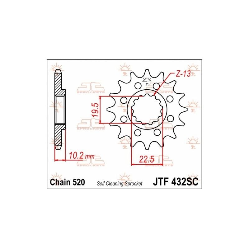 Pignoni in acciaio JT SUZUKI DR 350 1990-1998 Passo 520 - 15 denti