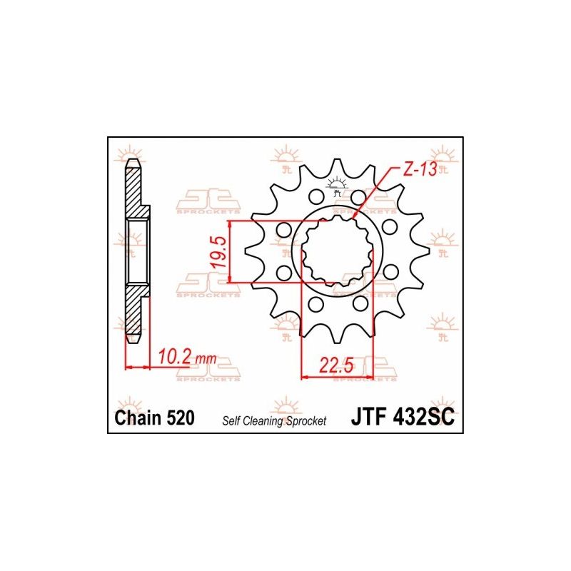 Pignoni in acciaio JT SUZUKI DR 350 1990-1998 Passo 520 - 15 denti