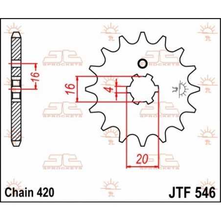 JTF546.13 Pignoni in acciaio JT KAWASAKI KX 65 2000-2023 Passo 420 - 13 denti  JT