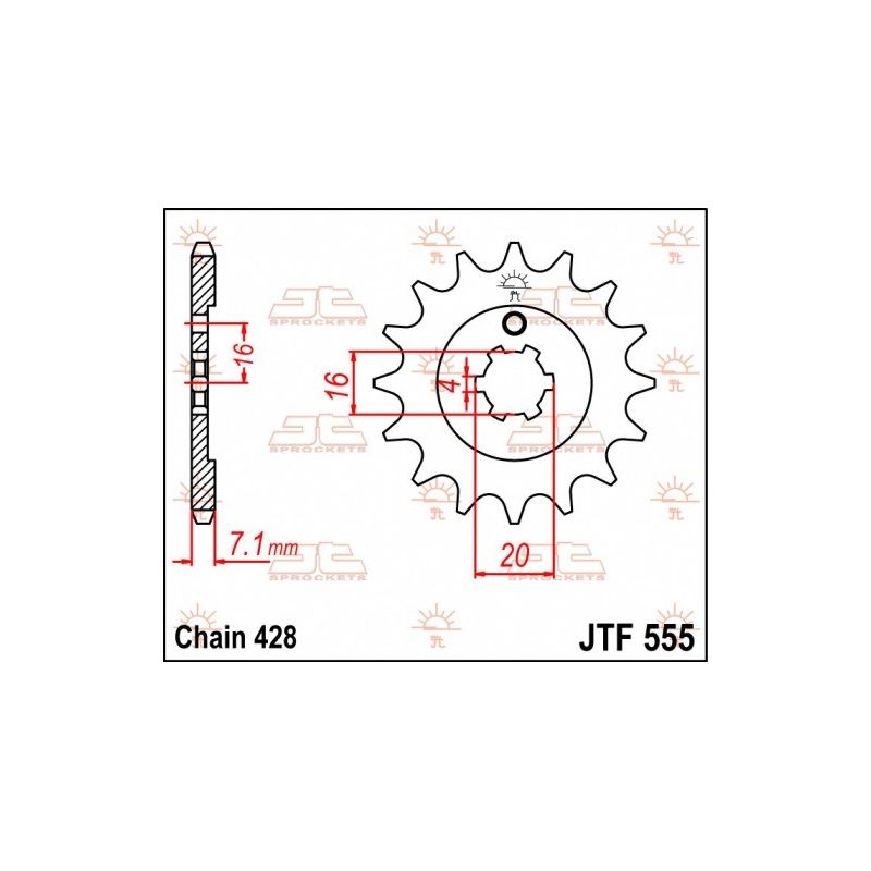 Pignoni in acciaio JT KAWASAKI KX 85 2001-2023 Passo 428 - 13 denti