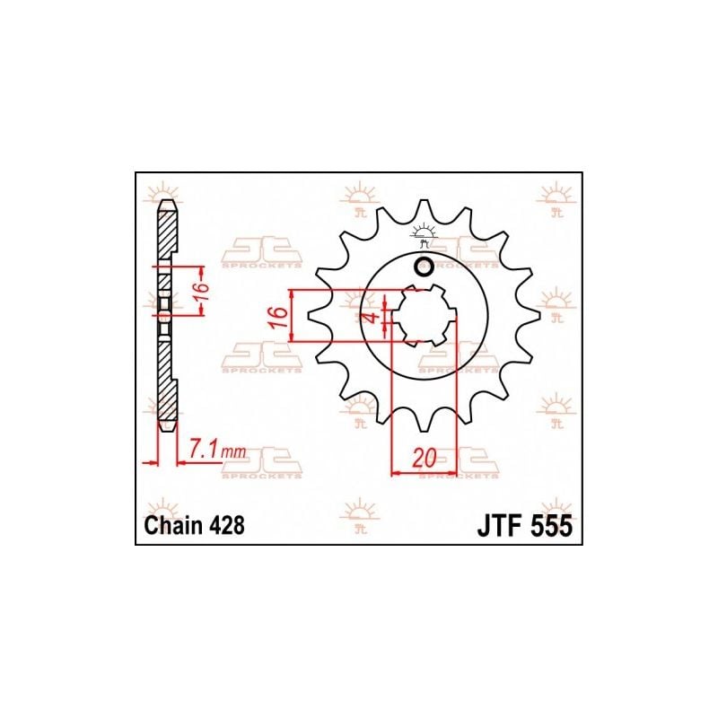 Pignoni in acciaio JT KAWASAKI KX 65 2000-2023 Passo 428 - 13 denti