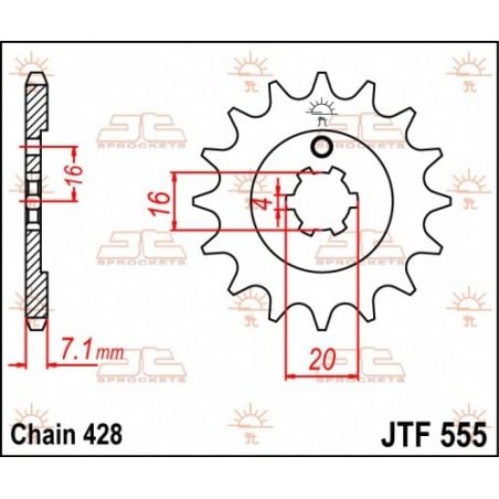 Pignoni in acciaio JT KAWASAKI KX 65 2000-2023 Passo 428 - 13 denti