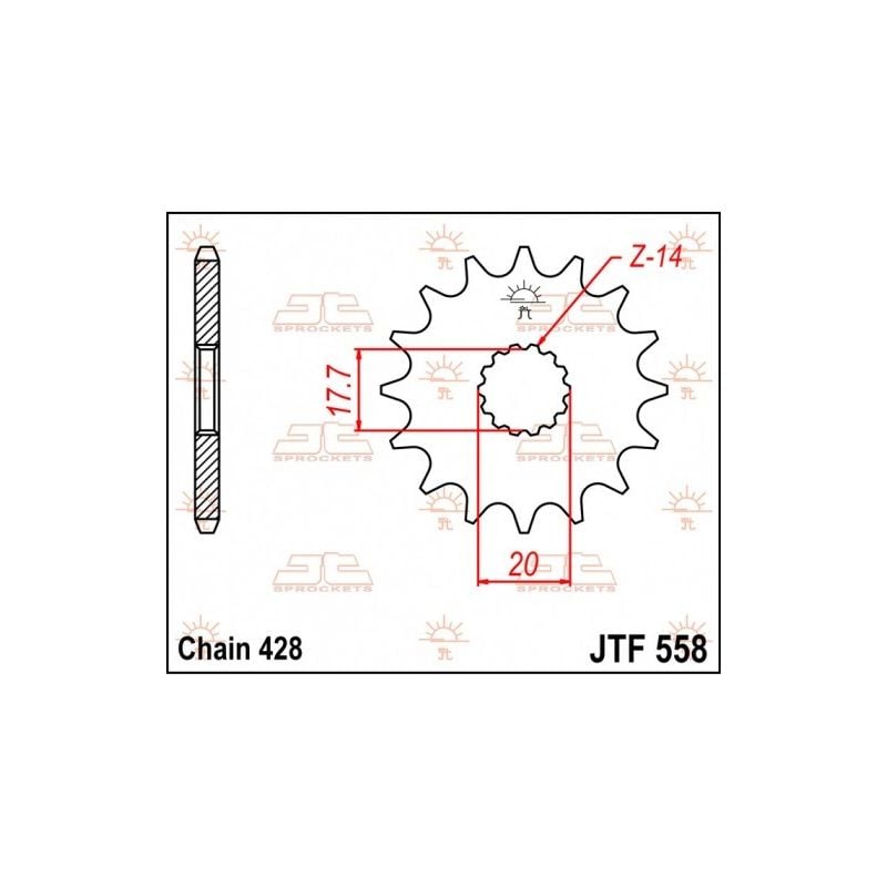 Pignoni in acciaio JT YAMAHA YZ 85 2002-2022 Passo 428 - 14 denti