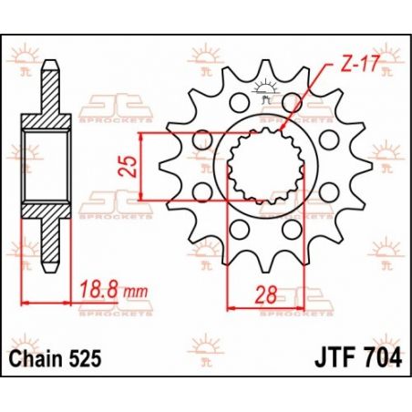 Pignoni in acciaio JT BMW F 850 GS 2018-2022 Passo 525 - 16 denti - Versione Gommata