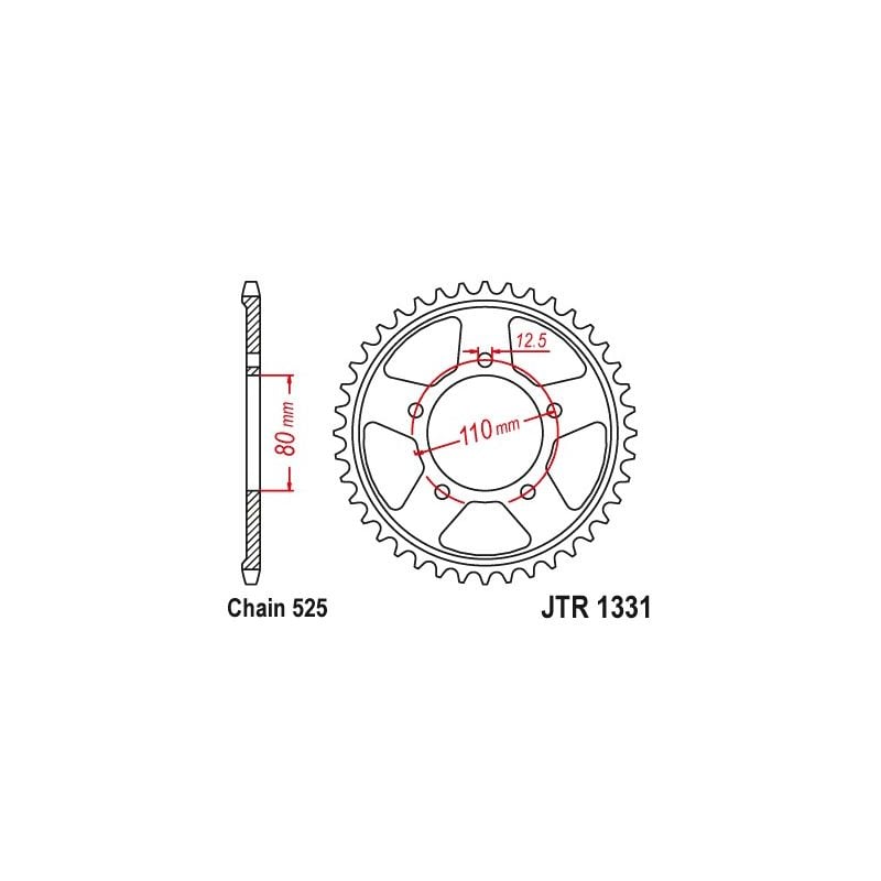 Corone in acciaio JT HONDA CRF 1100 L Africa Twin 2020-2021 42 denti