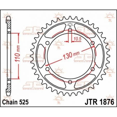 JTR1876.45 Corone in acciaio JT YAMAHA XSR 900 2016-2020 45 denti  JT