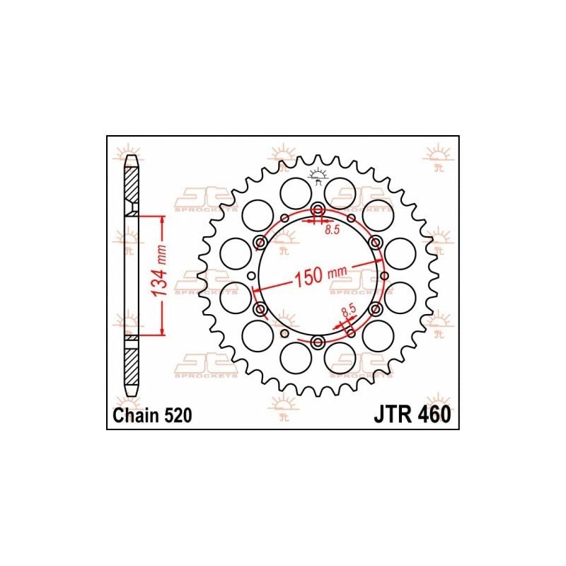 Corone in acciaio JT KAWASAKI KX 450 F 2006-2023 50 denti