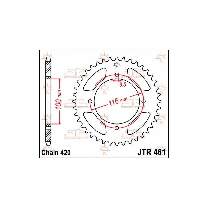 Corone in acciaio JT KAWASAKI KX 85 2001-2023 51 denti