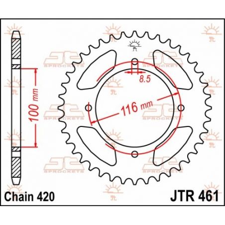 JTR461.51 Corone in acciaio JT KAWASAKI KX 85 2001-2023 51 denti  JT