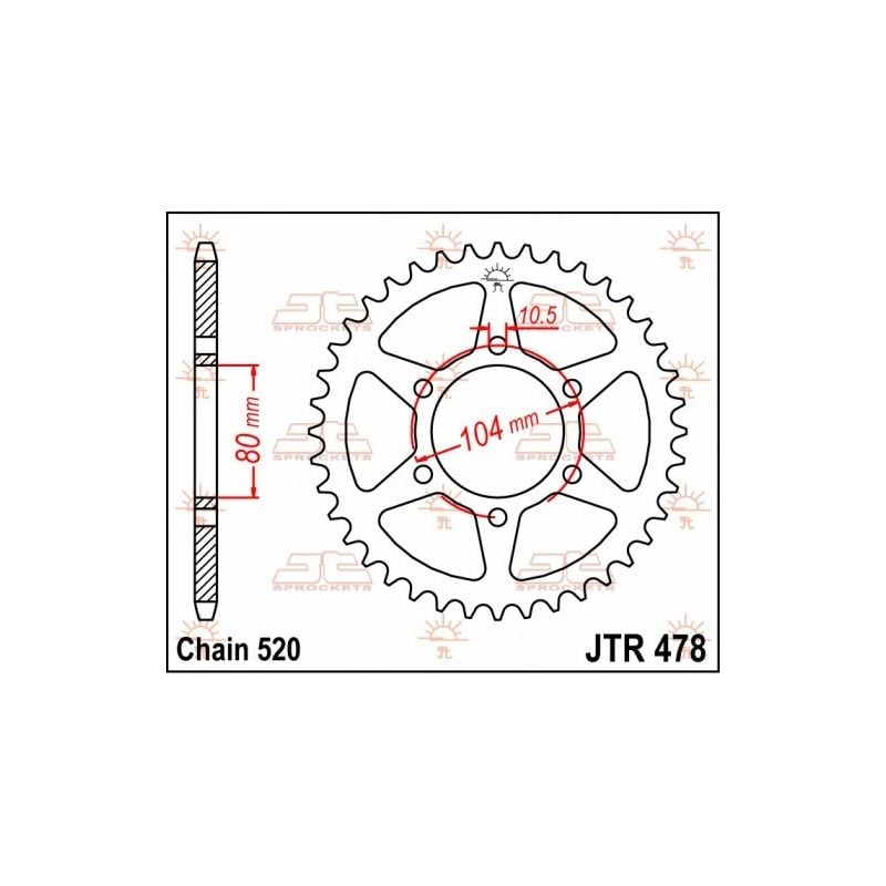 JTR478.46 Corone in acciaio JT KAWASAKI ZX 6 R 2005-2021 46 denti  JT