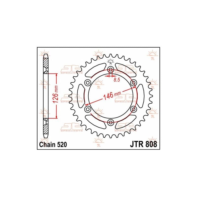 Corone in acciaio JT SUZUKI RMZ 450 2005-2023 49 denti