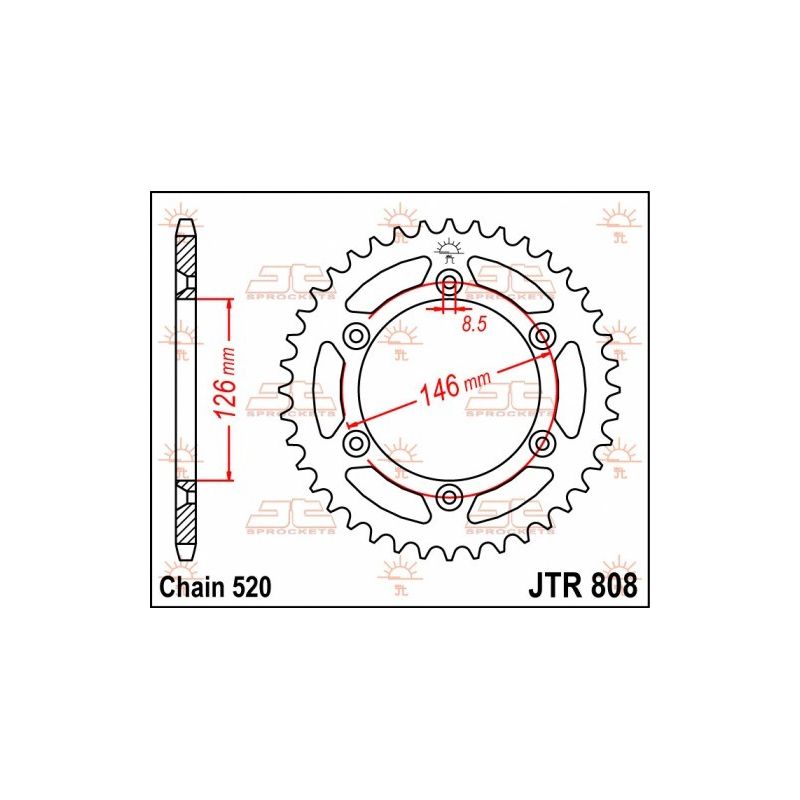 JTR808.50 Corone in acciaio JT SUZUKI RMZ 450 2005-2023 50 denti  JT