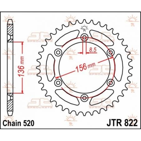 Corone in acciaio JT SHERCO 300 SE-R 2014-2023 52 denti