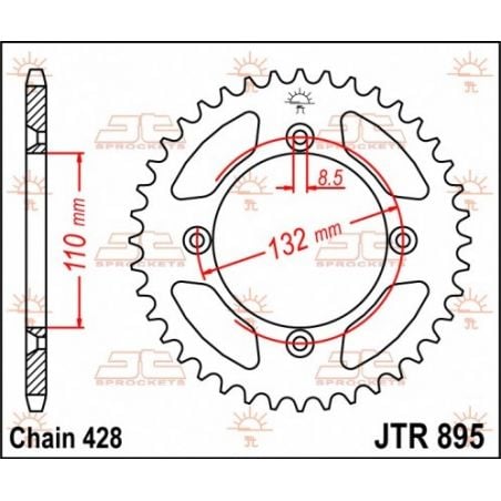 JTR895.49 Corone in acciaio JT KTM 85 SX 2004-2023 49 denti  JT