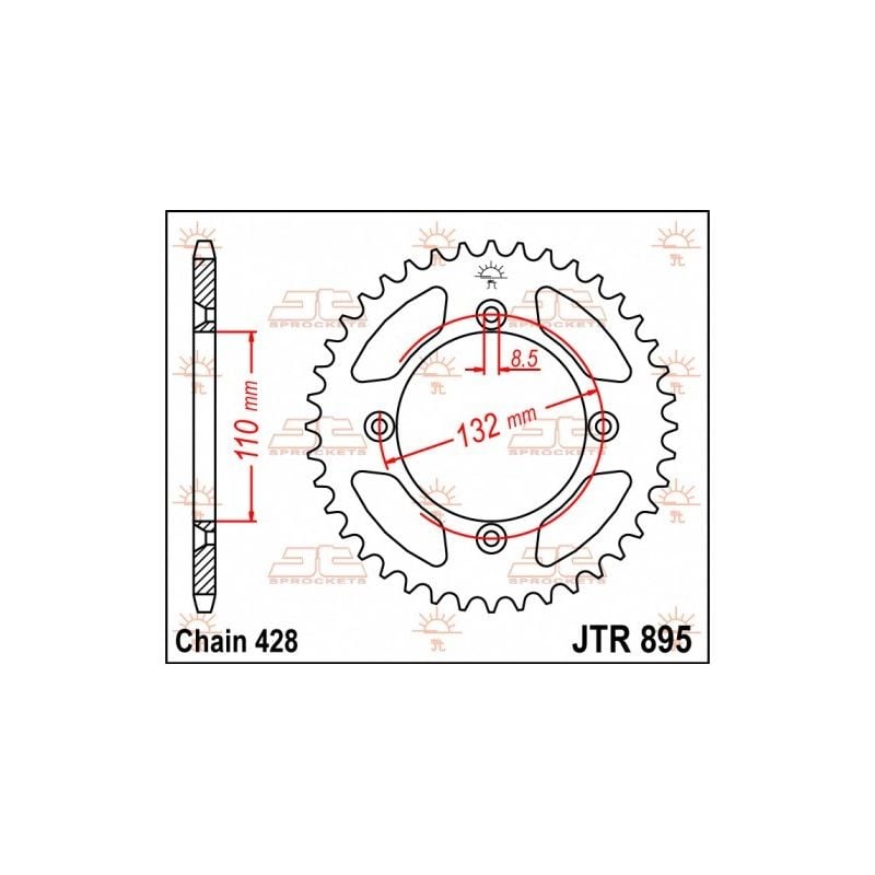 JTR895.49 Corone in acciaio JT GAS GAS MC 85 2021-2023 49 denti  JT