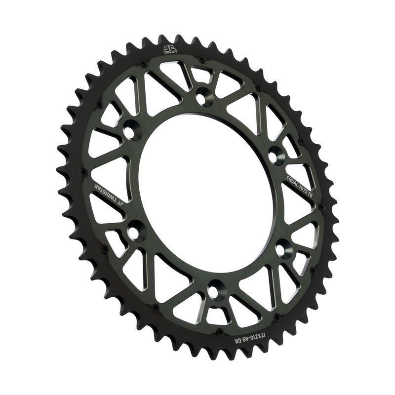 JTX210.49GR Corone Bi-Metallo JT - TWINSTAR HONDA CRF 250 RX 2019-2023 Grigio 49 denti  JT