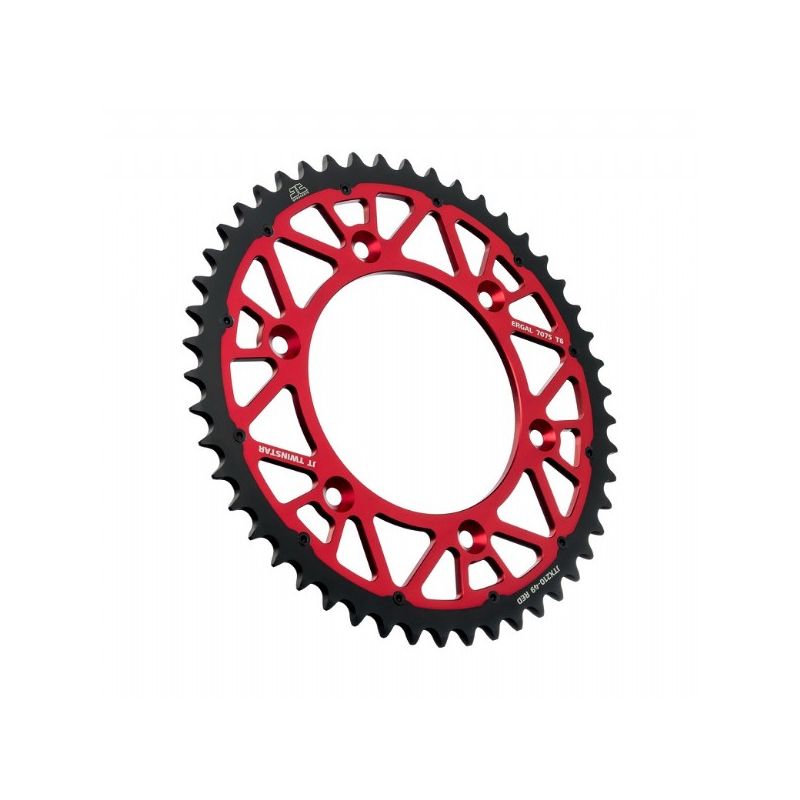 Corone Bi-Metallo JT - TWINSTAR HONDA CRF 450 RX 2017-2023 Rosso 49 denti