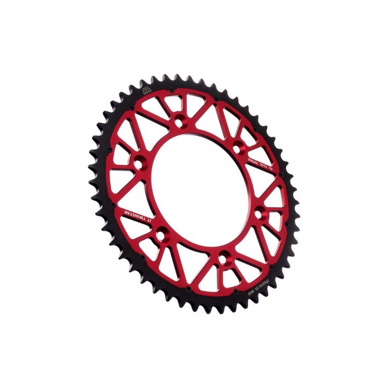 Corone Bi-Metallo JT - TWINSTAR HONDA CRF 250 X 2004-2018 Rosso 51 denti