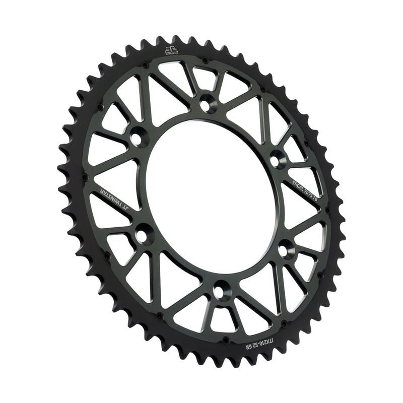 JTX210.52GR Corone Bi-Metallo JT - TWINSTAR HONDA CRF 450 X 2005-2016 Grigio 52 denti  JT