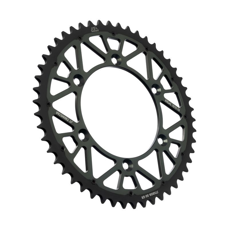 JTX808.50GR Corone Bi-Metallo JT - TWINSTAR SUZUKI RMZ 450 2005-2023 Grigio 50 denti  JT