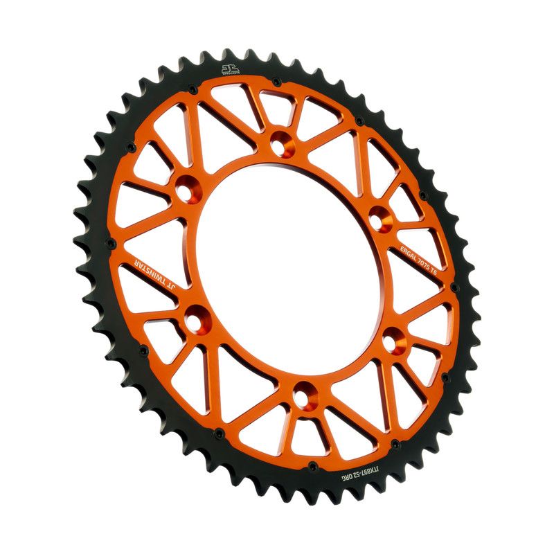Corone Bi-Metallo JT - TWINSTAR KTM 350 EXC F 2012-2023 Arancione 52 denti