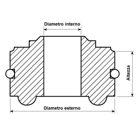 Testina completa YAMAHA WR 450 F 2003-2015 &Oslash interno 16 - &Oslash esterno 46 - altezza 20