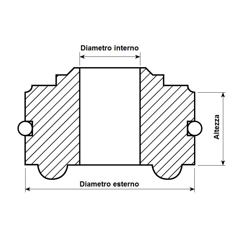 KYB502.00520 Testina completa YAMAHA YZ 125 2006-2021 &Oslash interno 18 - &Oslash esterno 46 -