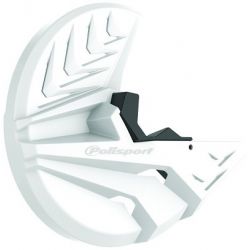 Kit protezione disco freno anteriore e piedini forcelle POLISPORT HUSQVARNA 450 FE 2016-2023 Bianco Kit protezione disco freno a