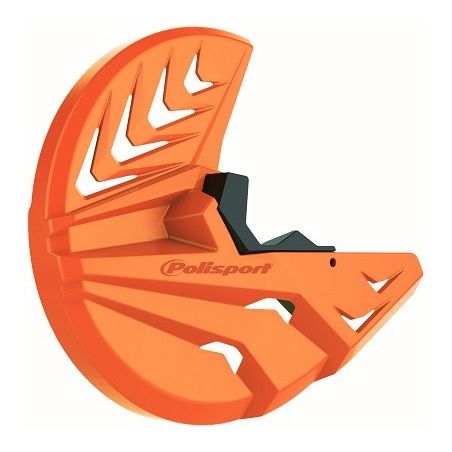 Kit protezione disco freno anteriore e piedini forcelle POLISPORT KTM 250 EXC F 2016-2023 Arancione Kit protezione disco freno a
